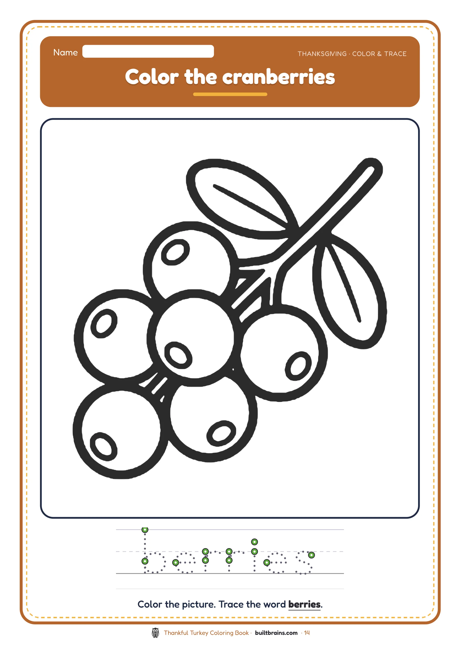 Thankful Turkey Coloring Book — page preview 7