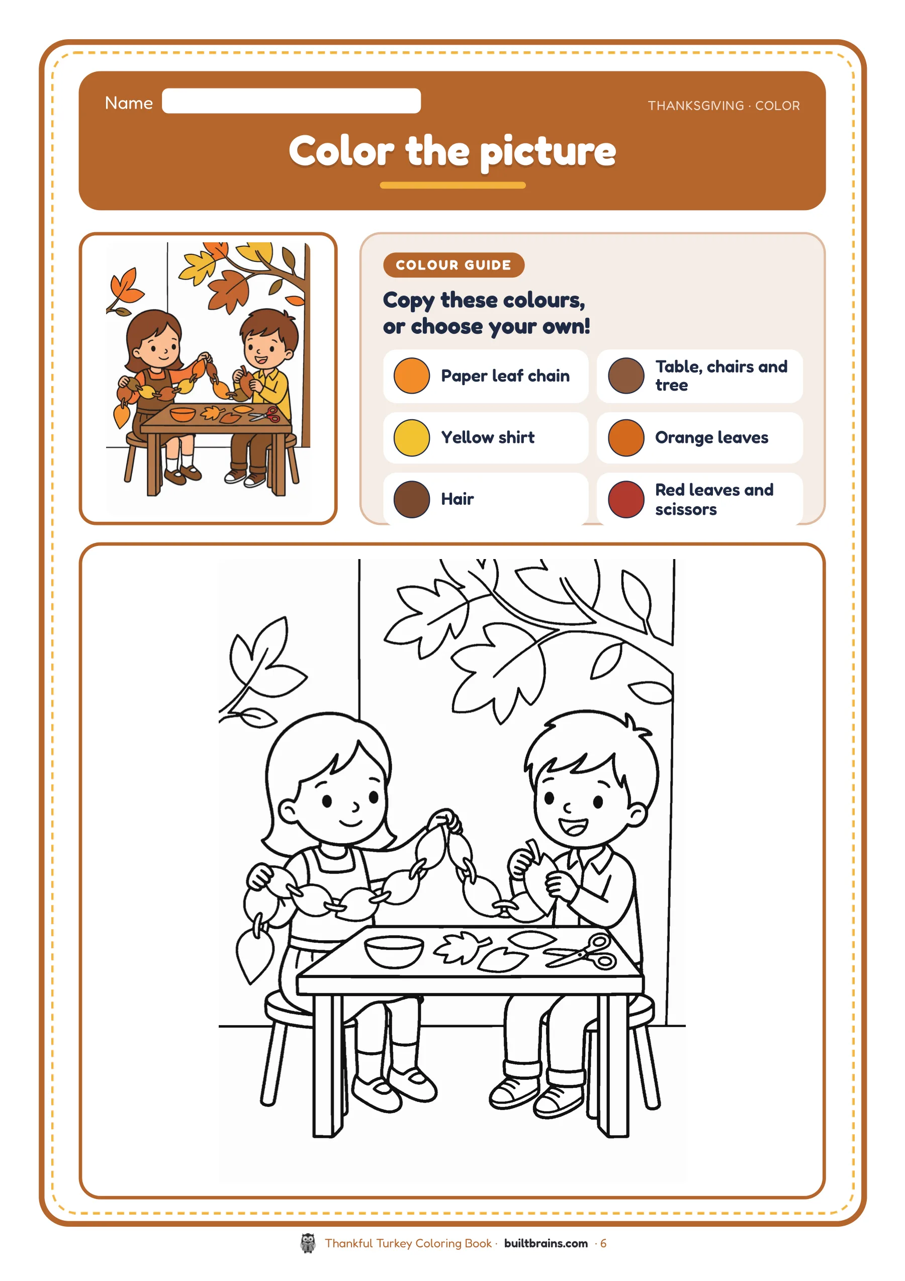 Thankful Turkey Coloring Book — page preview 3