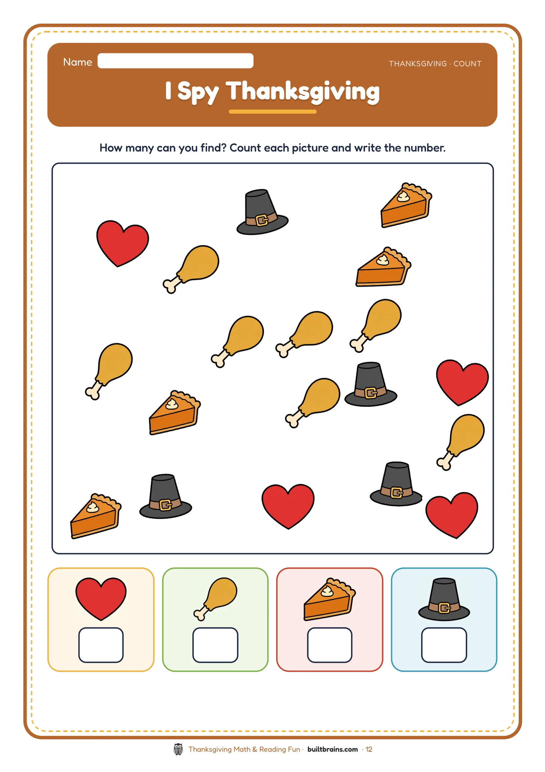 Thanksgiving Math & Reading Fun — page preview 5