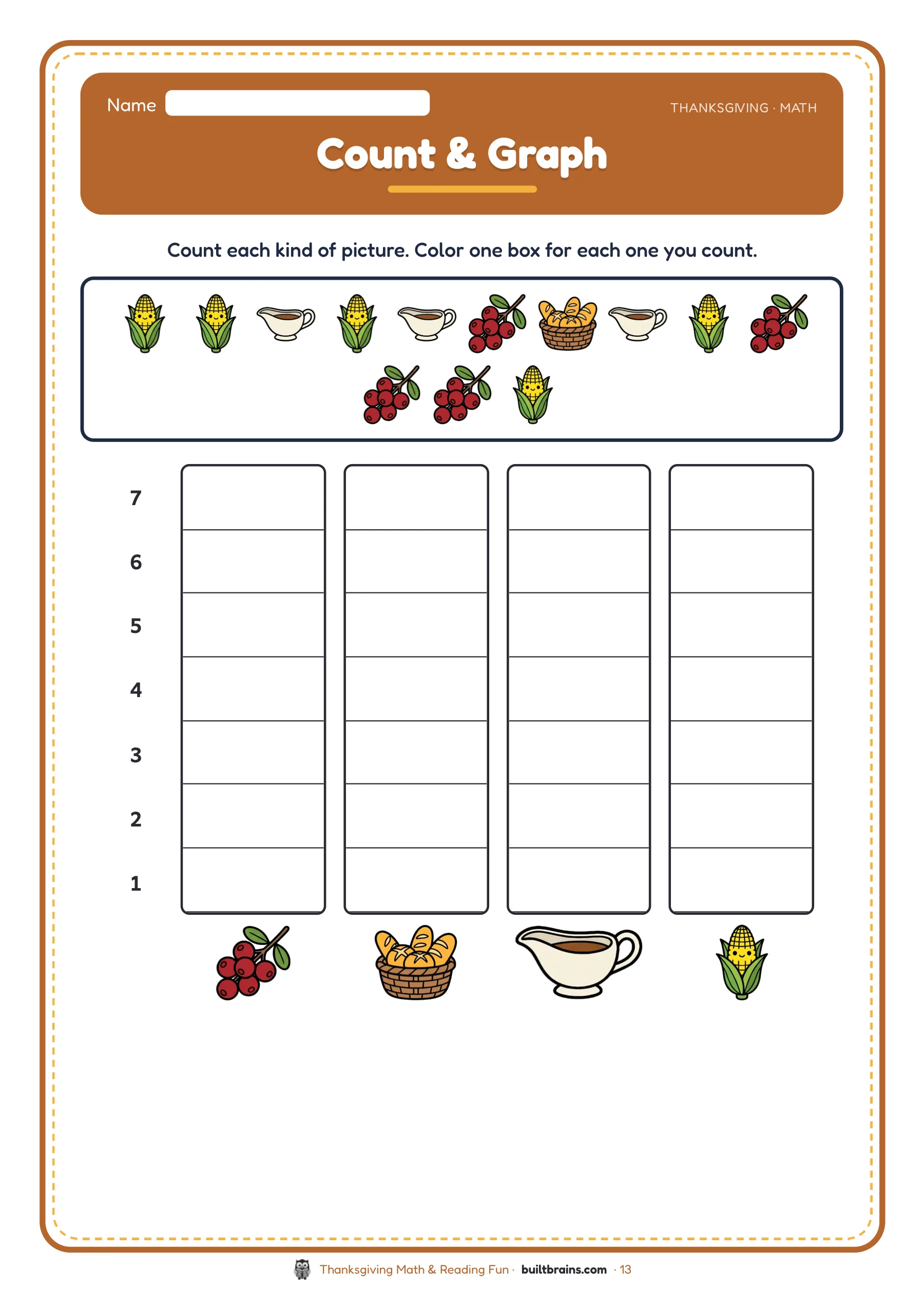 Thanksgiving Math & Reading Fun — page preview 6