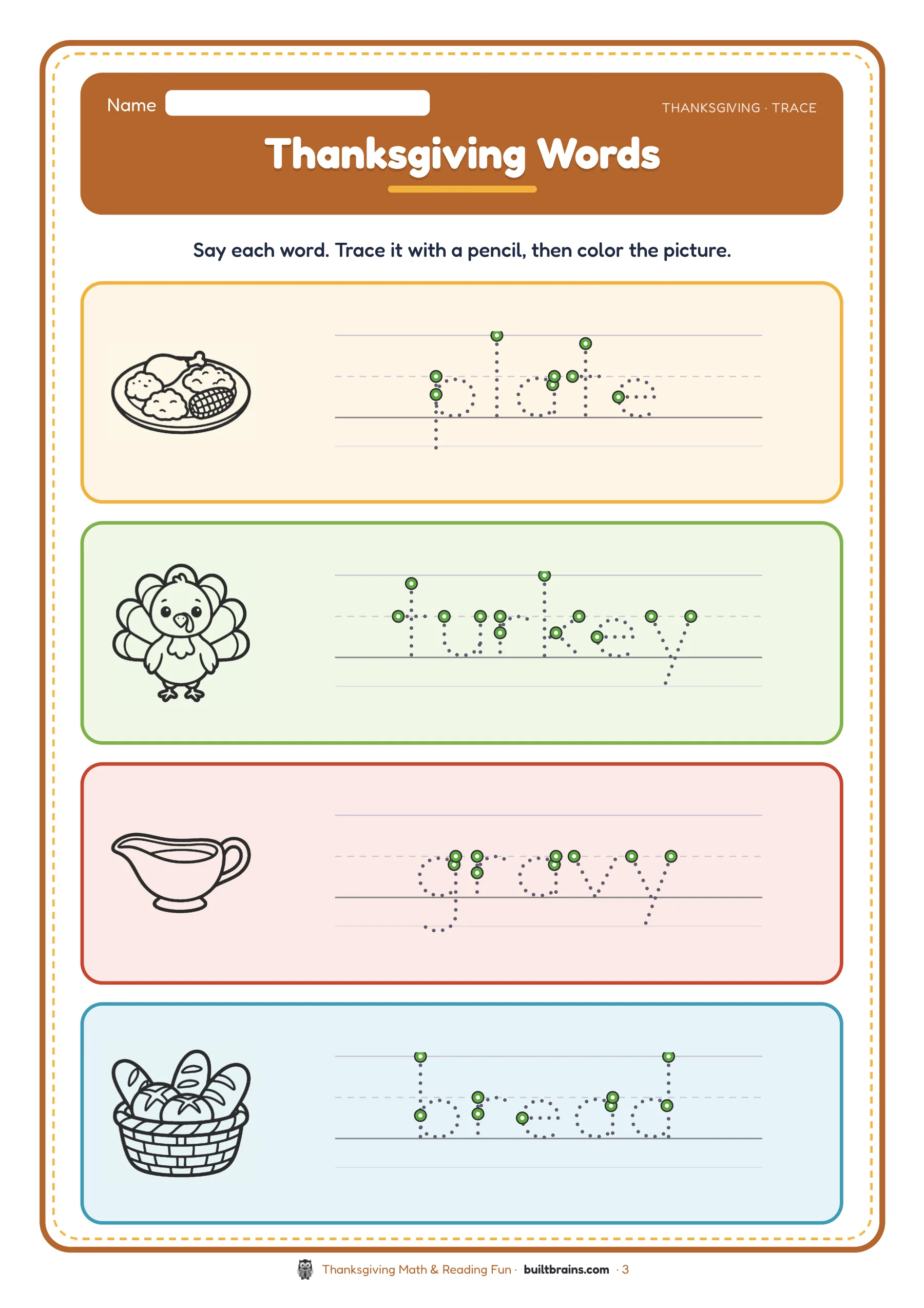 Thanksgiving Math & Reading Fun — page preview 1