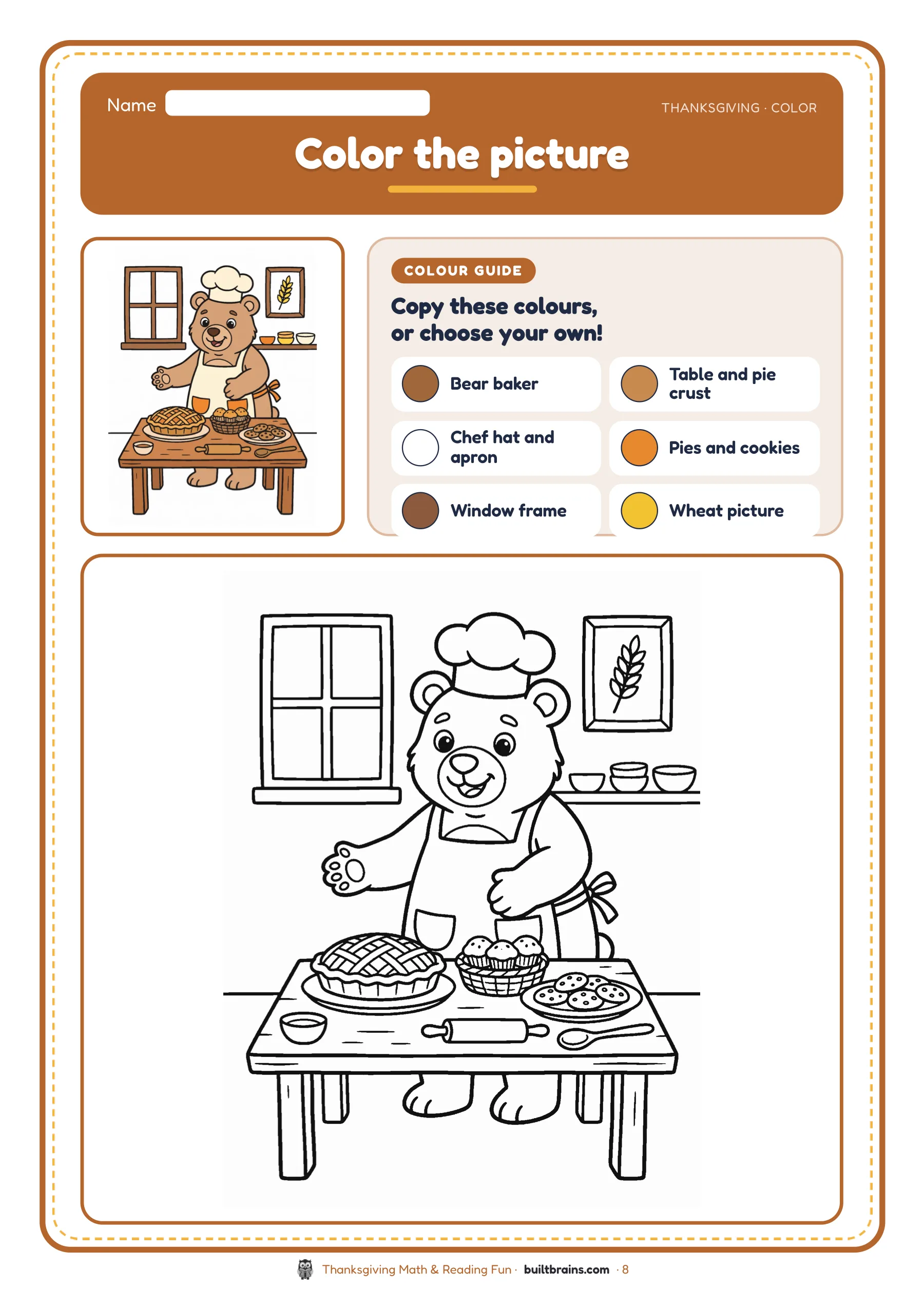 Thanksgiving Math & Reading Fun — page preview 3