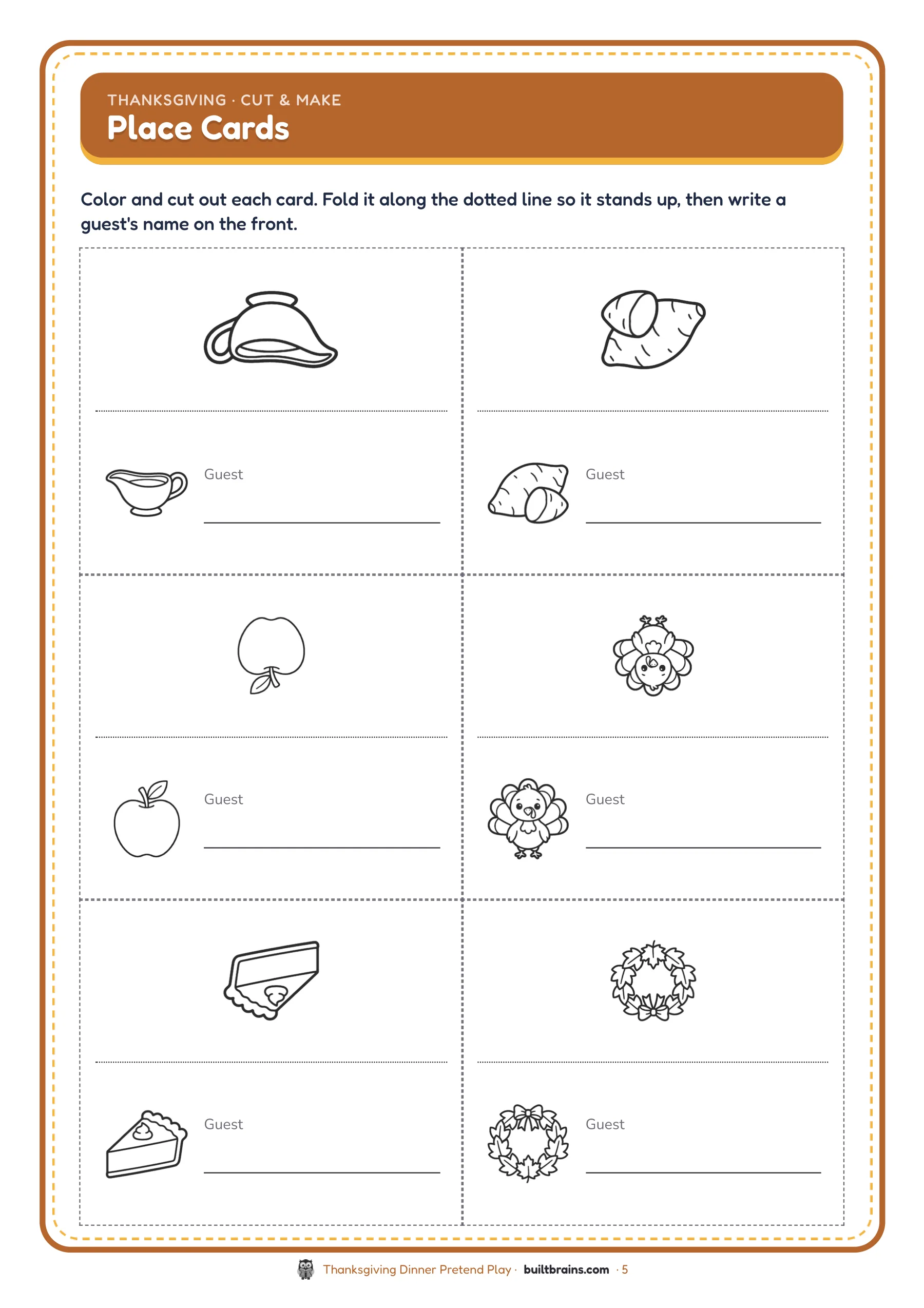 Thanksgiving Dinner Pretend Play — page preview 3