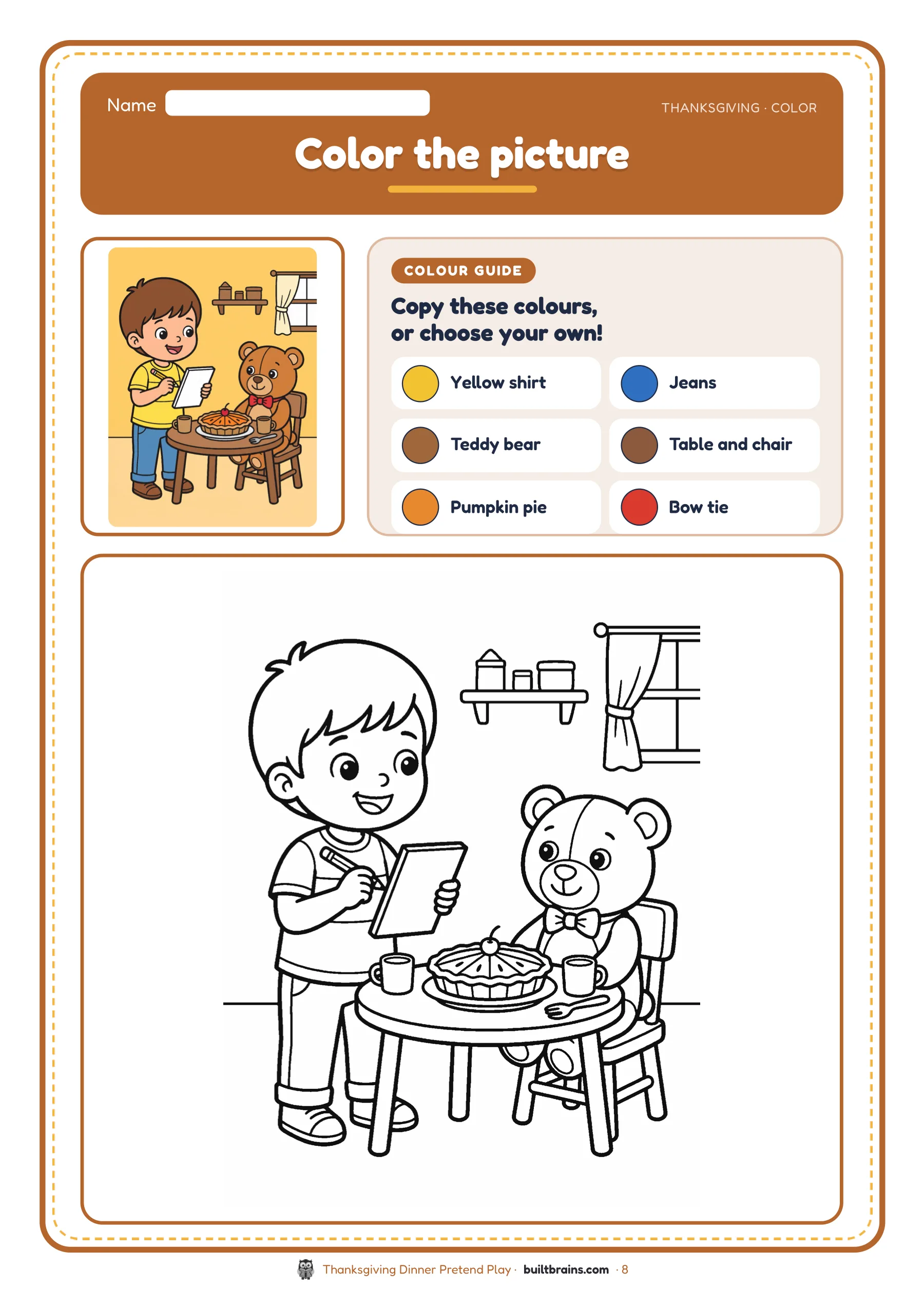 Thanksgiving Dinner Pretend Play — page preview 6