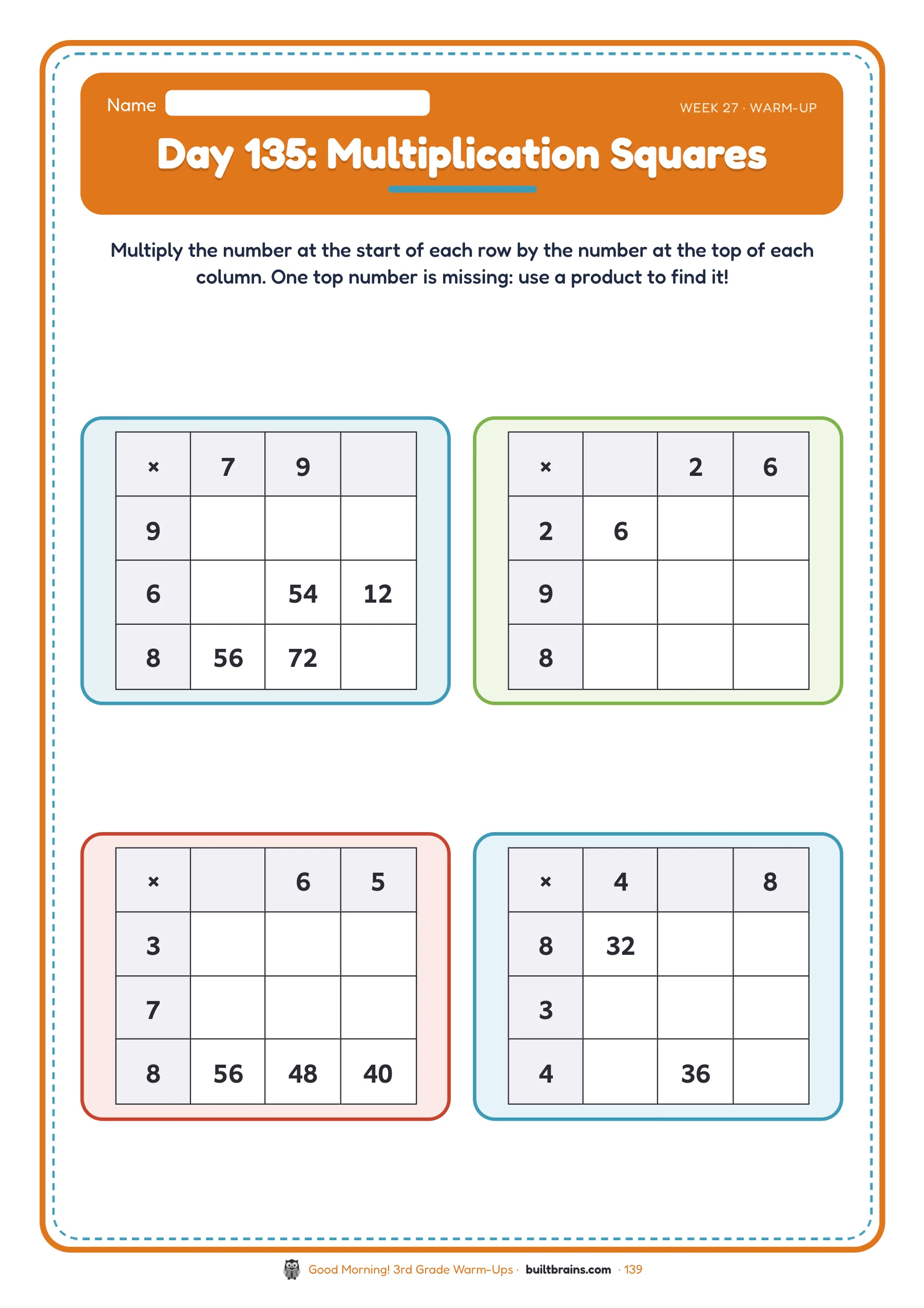 Good Morning! 3rd Grade Warm-Ups — page preview 7