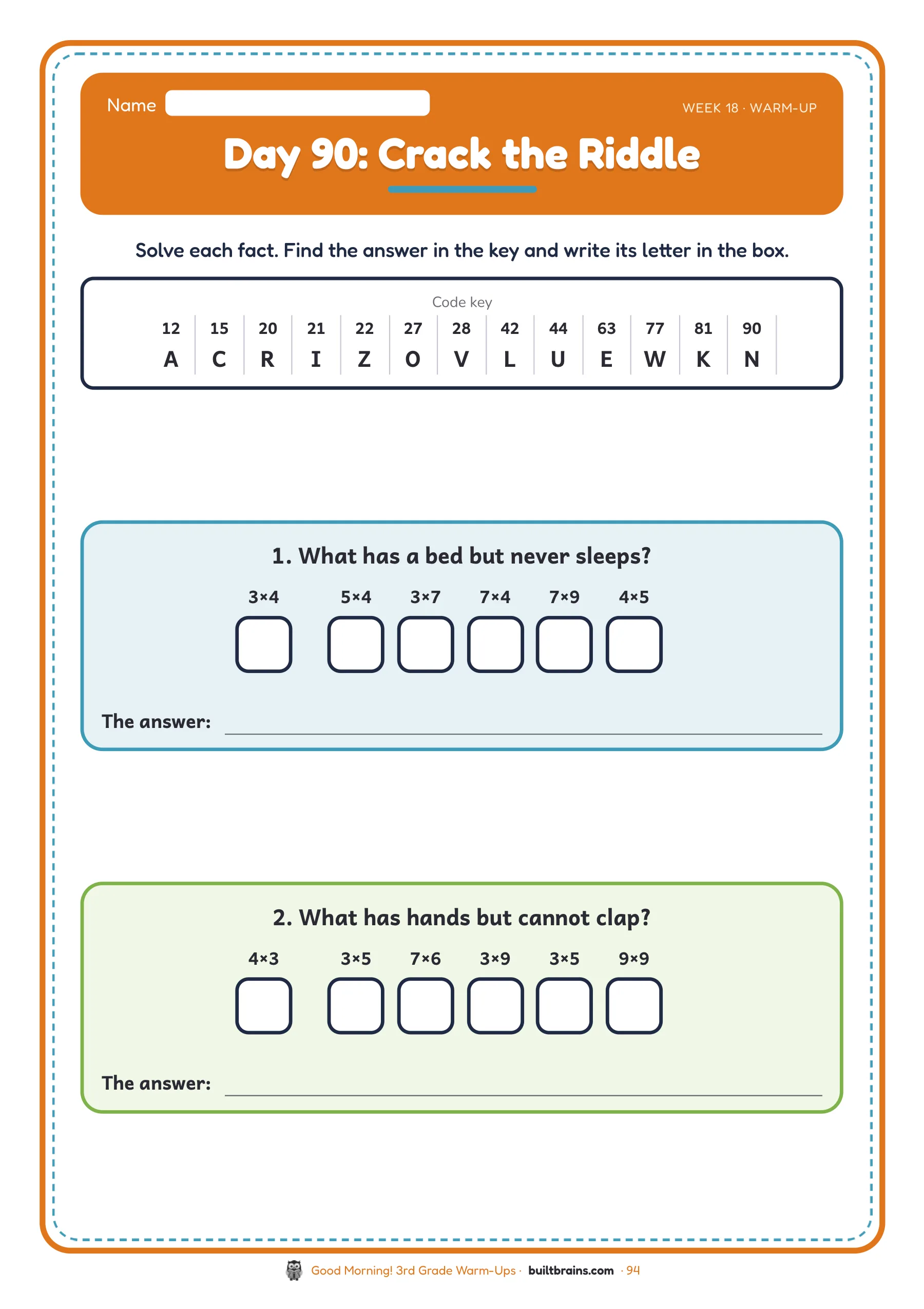 Good Morning! 3rd Grade Warm-Ups — page preview 5