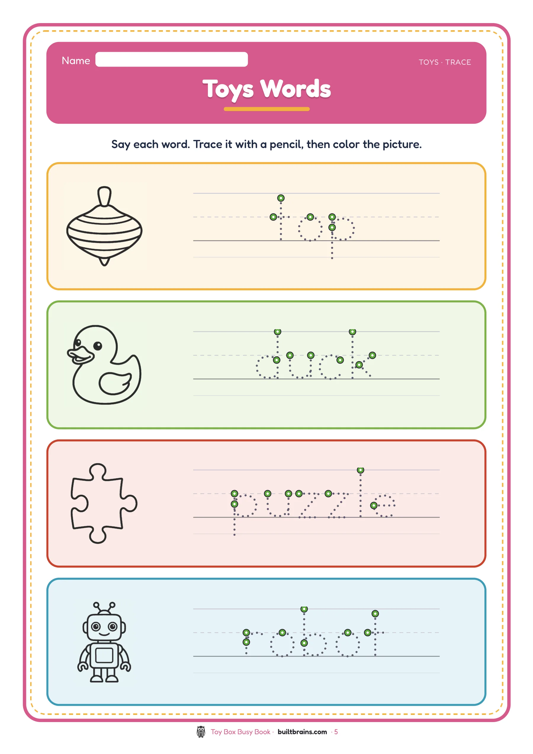 Toy Box Busy Book — page preview 2