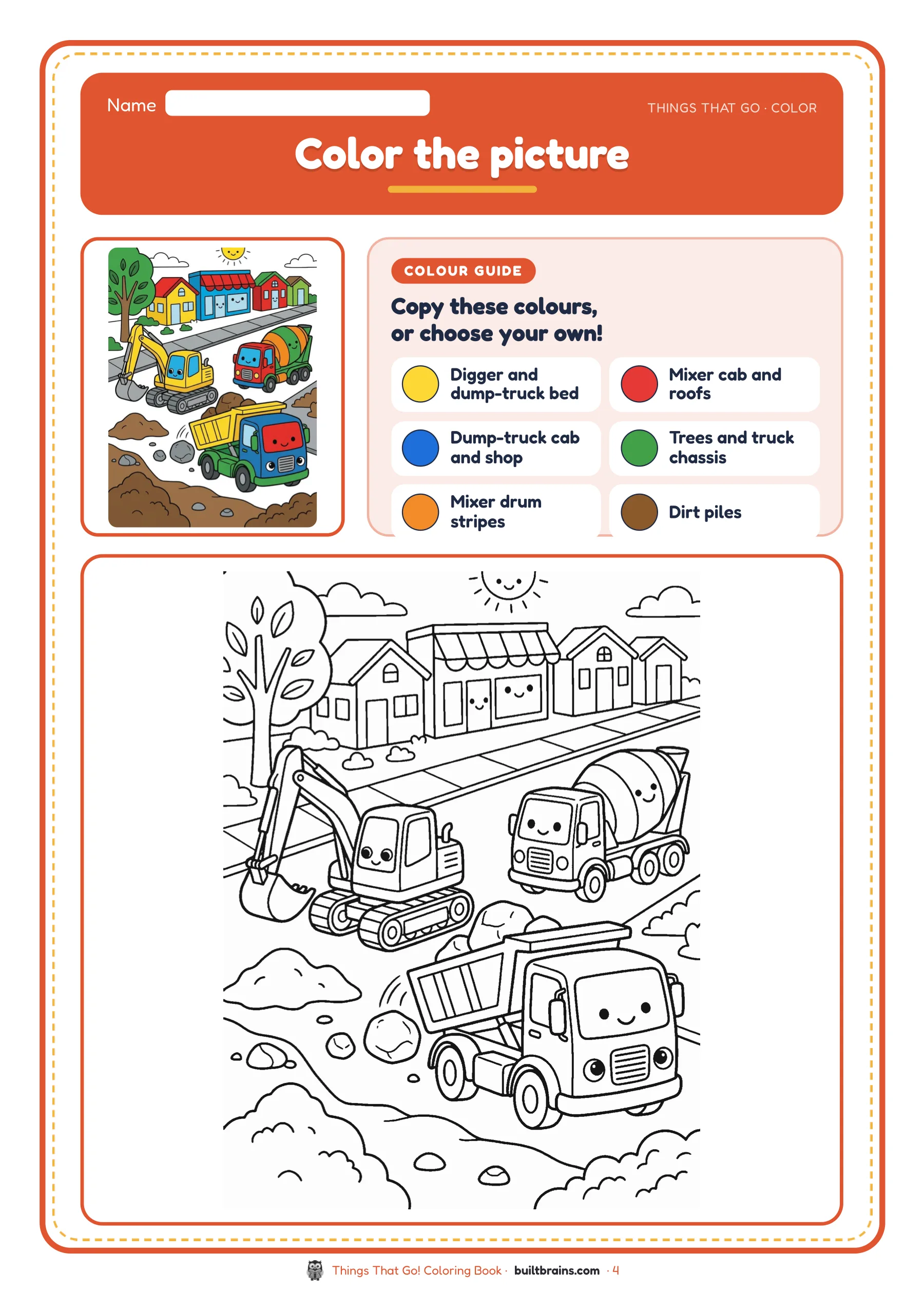Things That Go! Coloring Book — page preview 2
