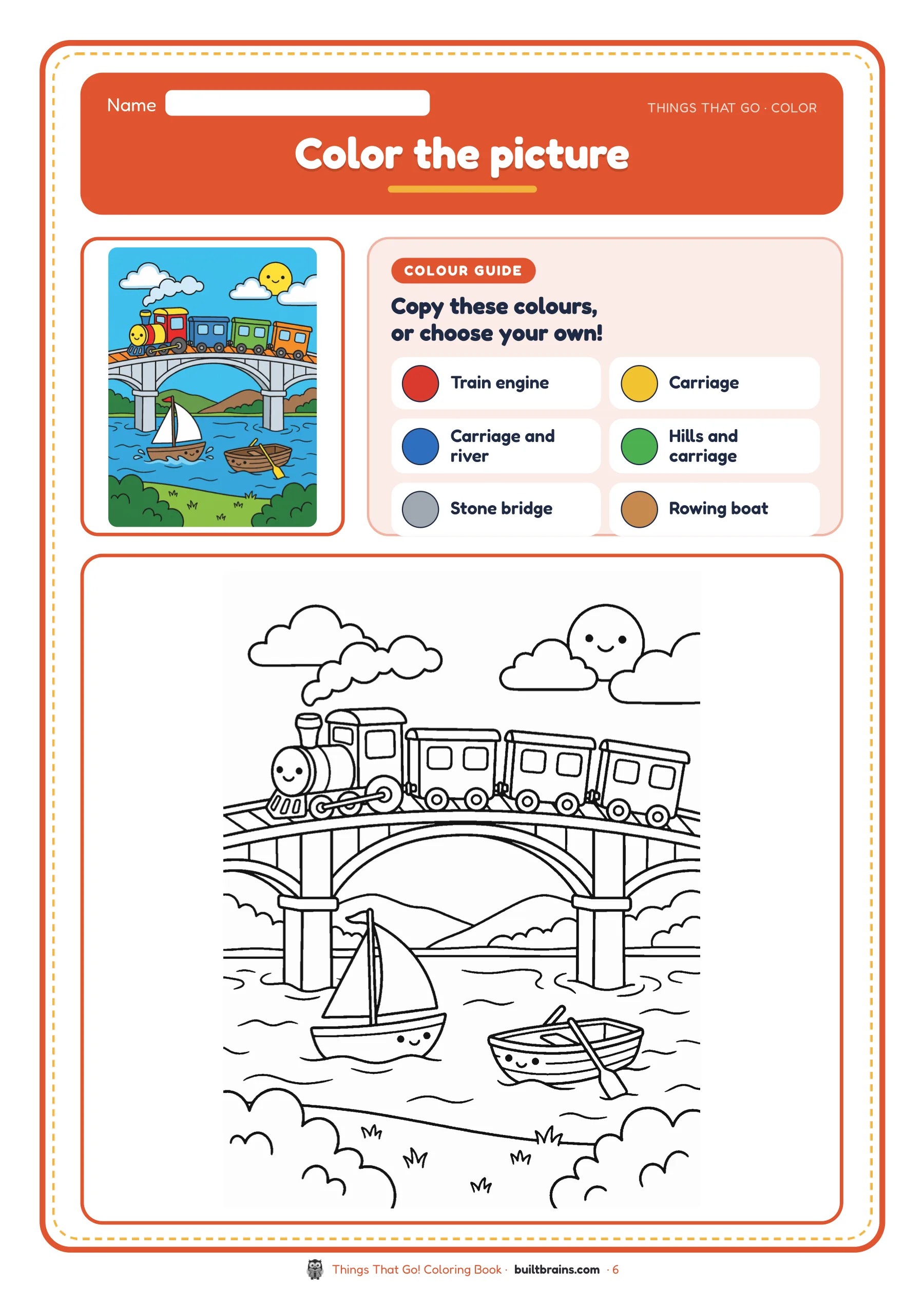 Things That Go! Coloring Book — page preview 3