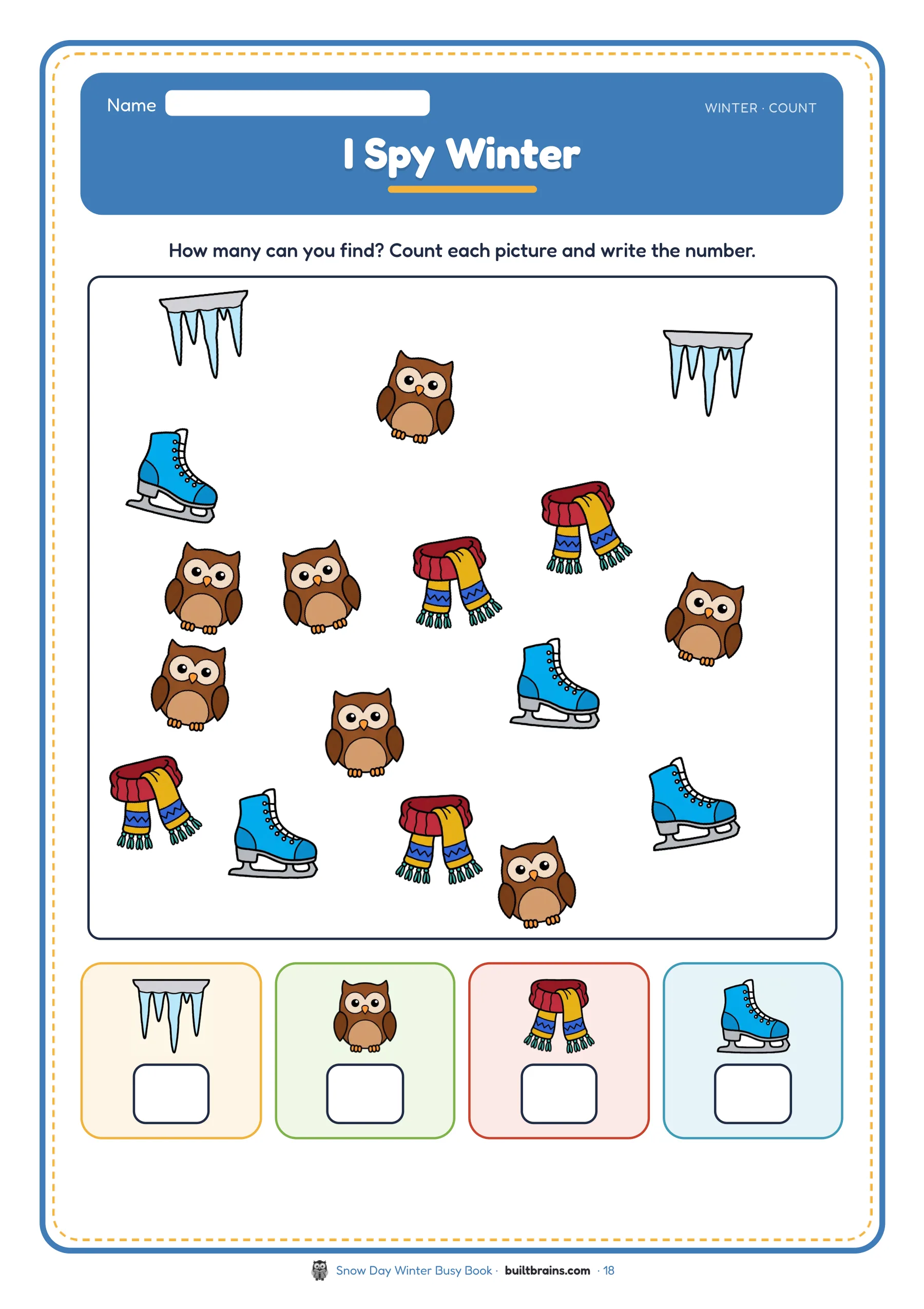 Snow Day Winter Busy Book — page preview 7