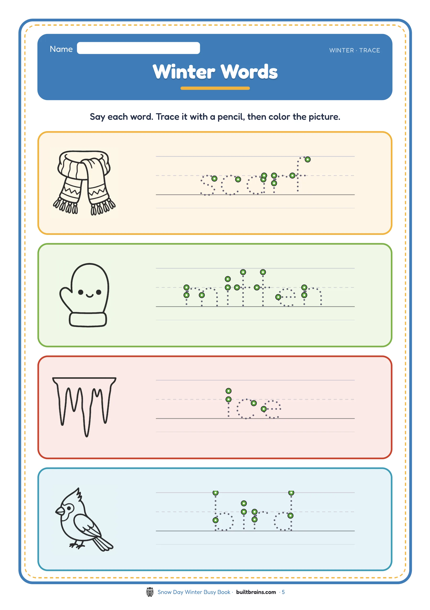 Snow Day Winter Busy Book — page preview 2