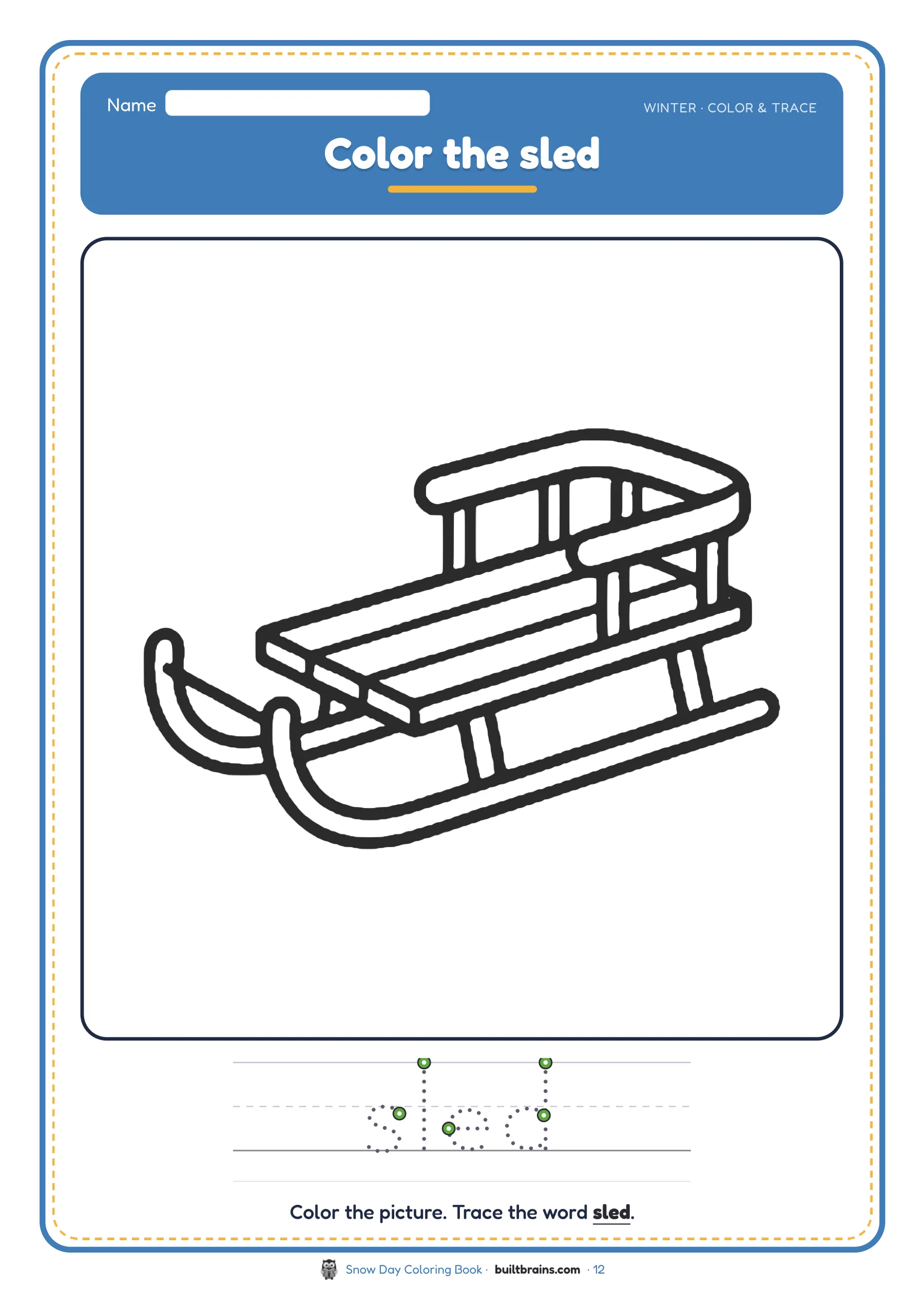 Snow Day Coloring Book — page preview 6