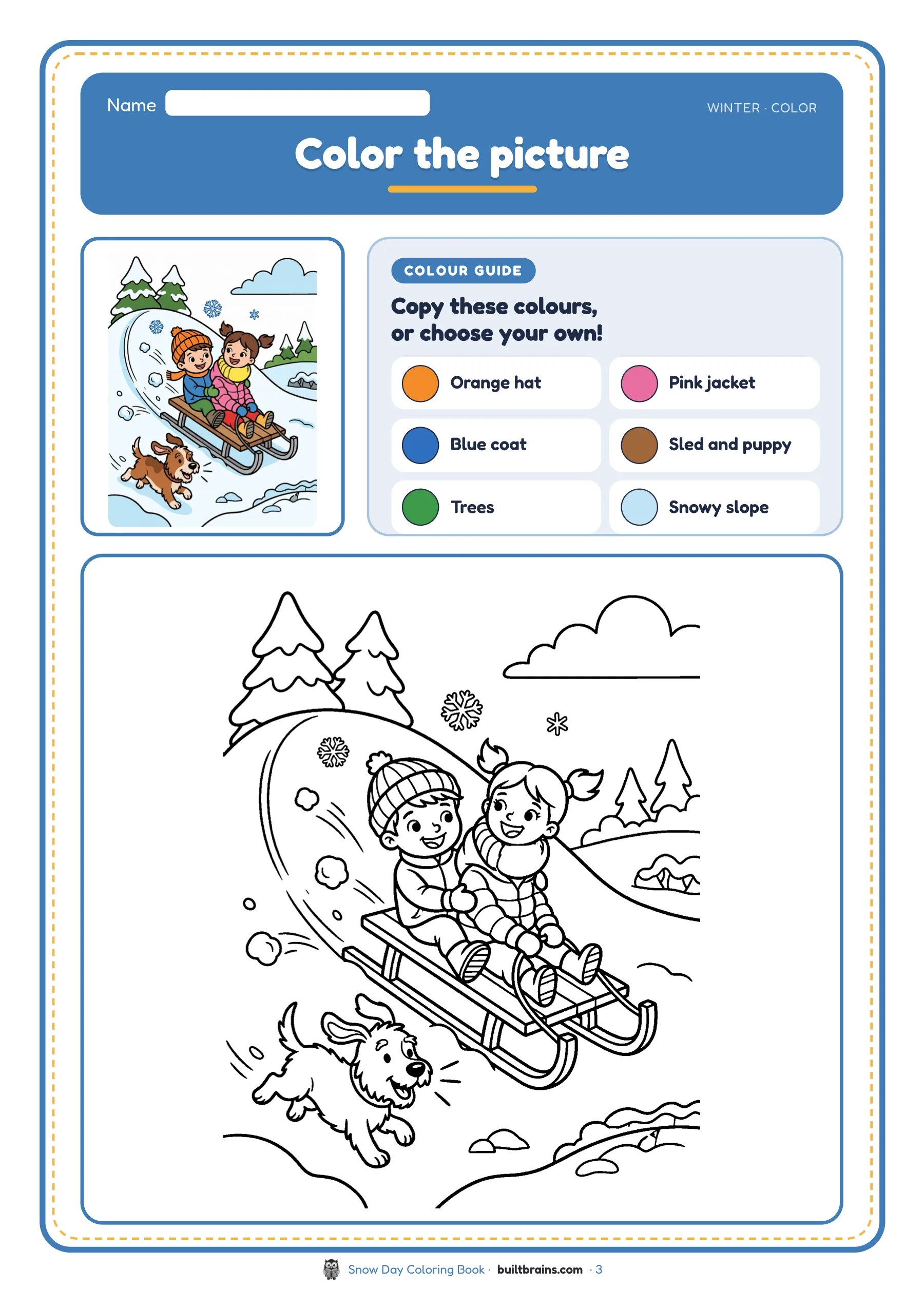 Snow Day Coloring Book — page preview 1