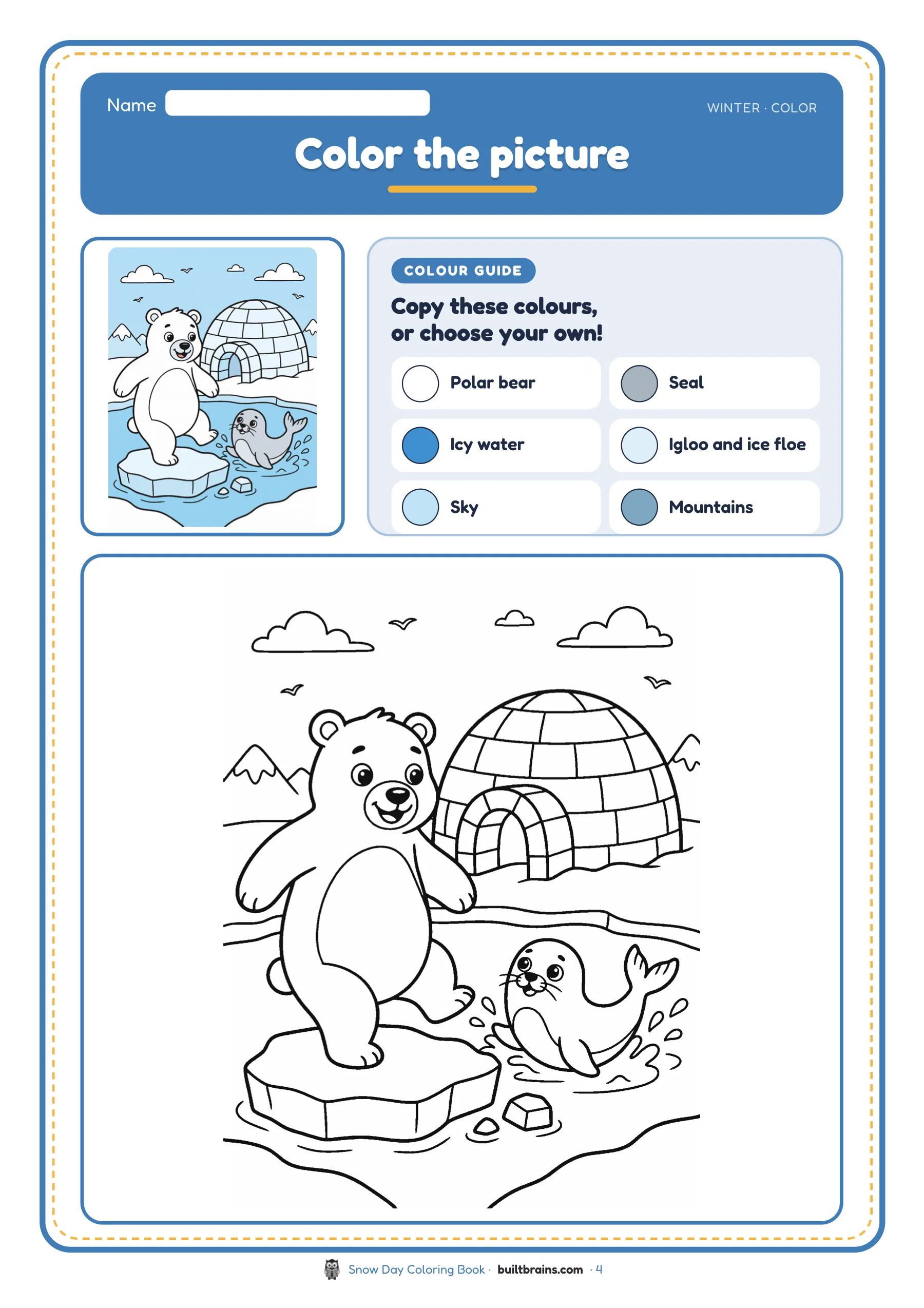 Snow Day Coloring Book — page preview 2
