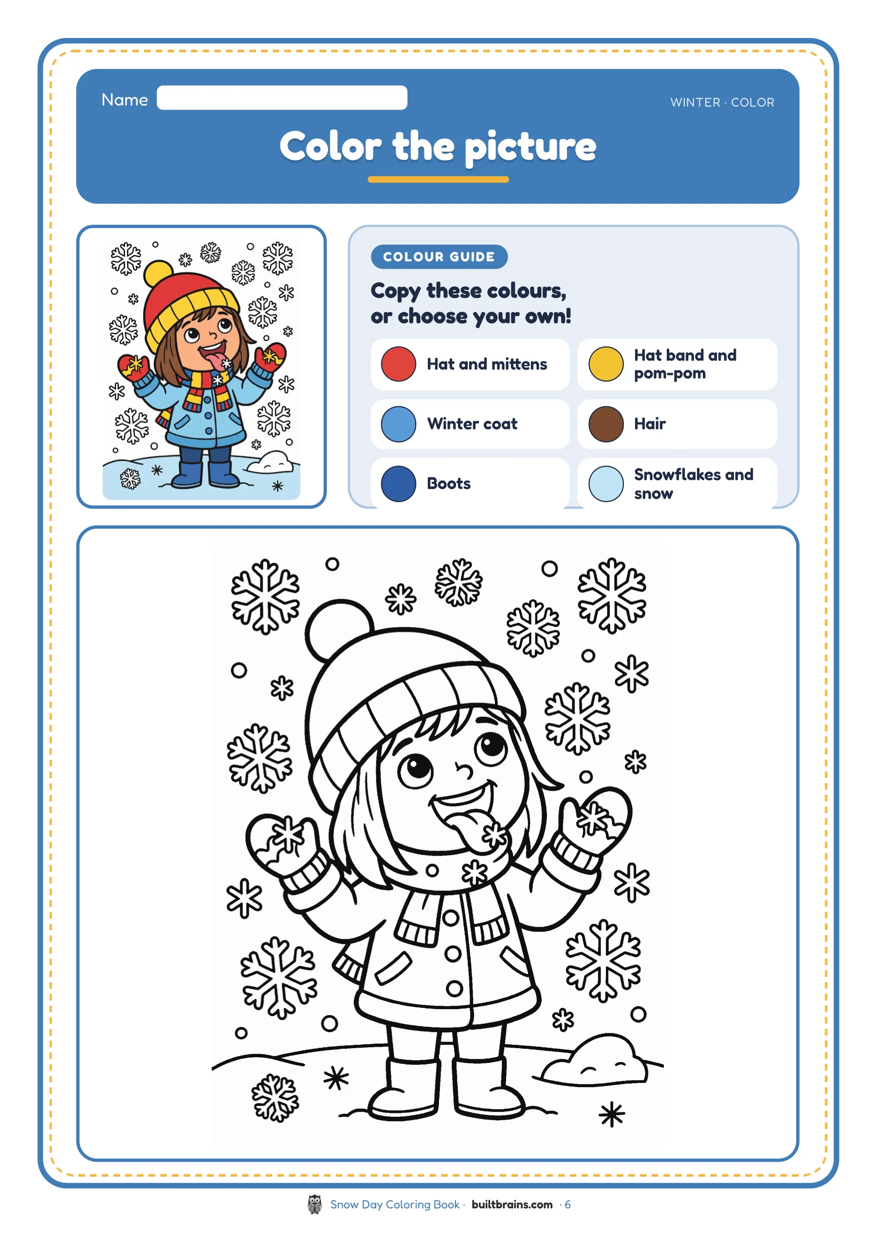 Snow Day Coloring Book — page preview 3
