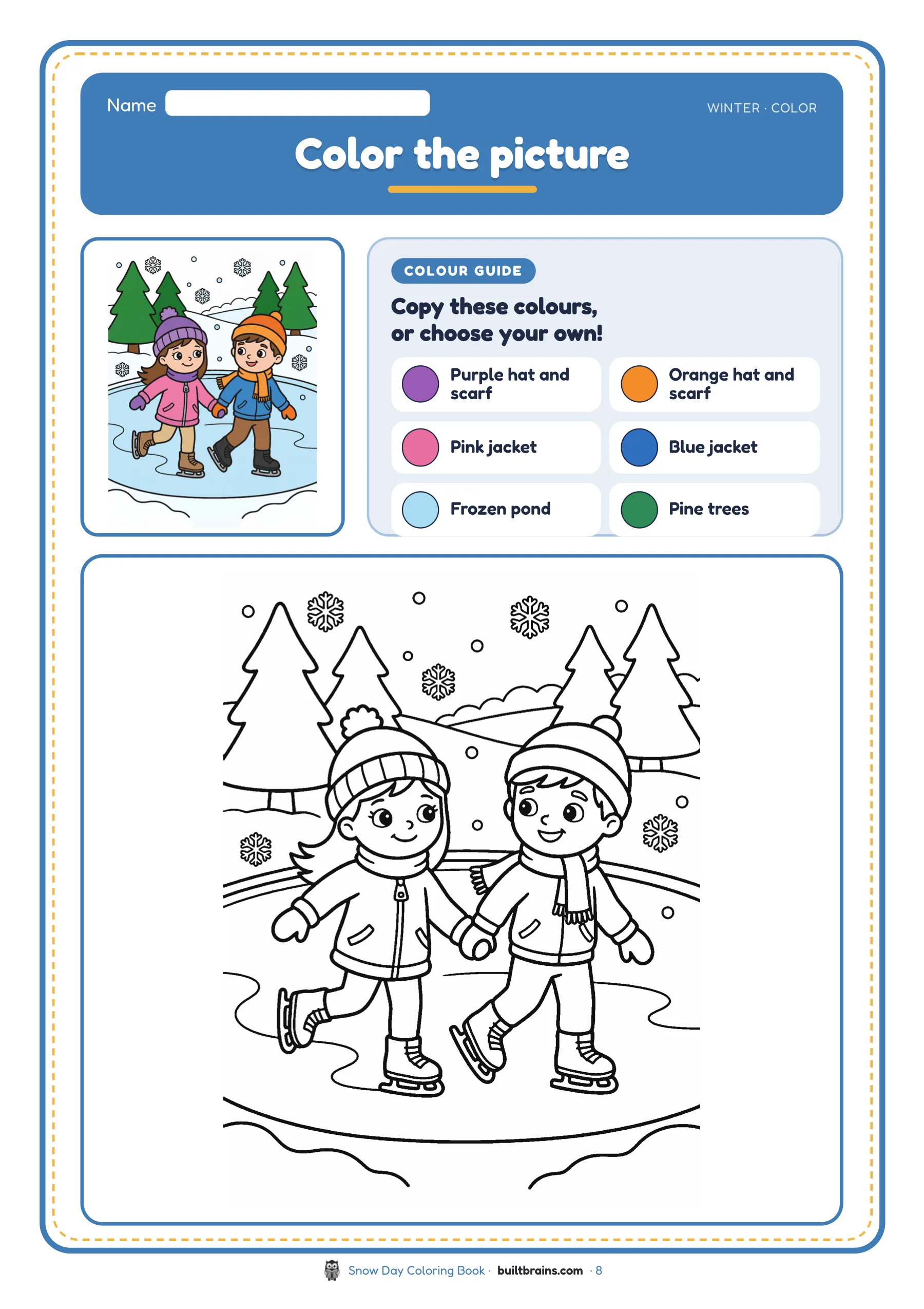 Snow Day Coloring Book — page preview 4