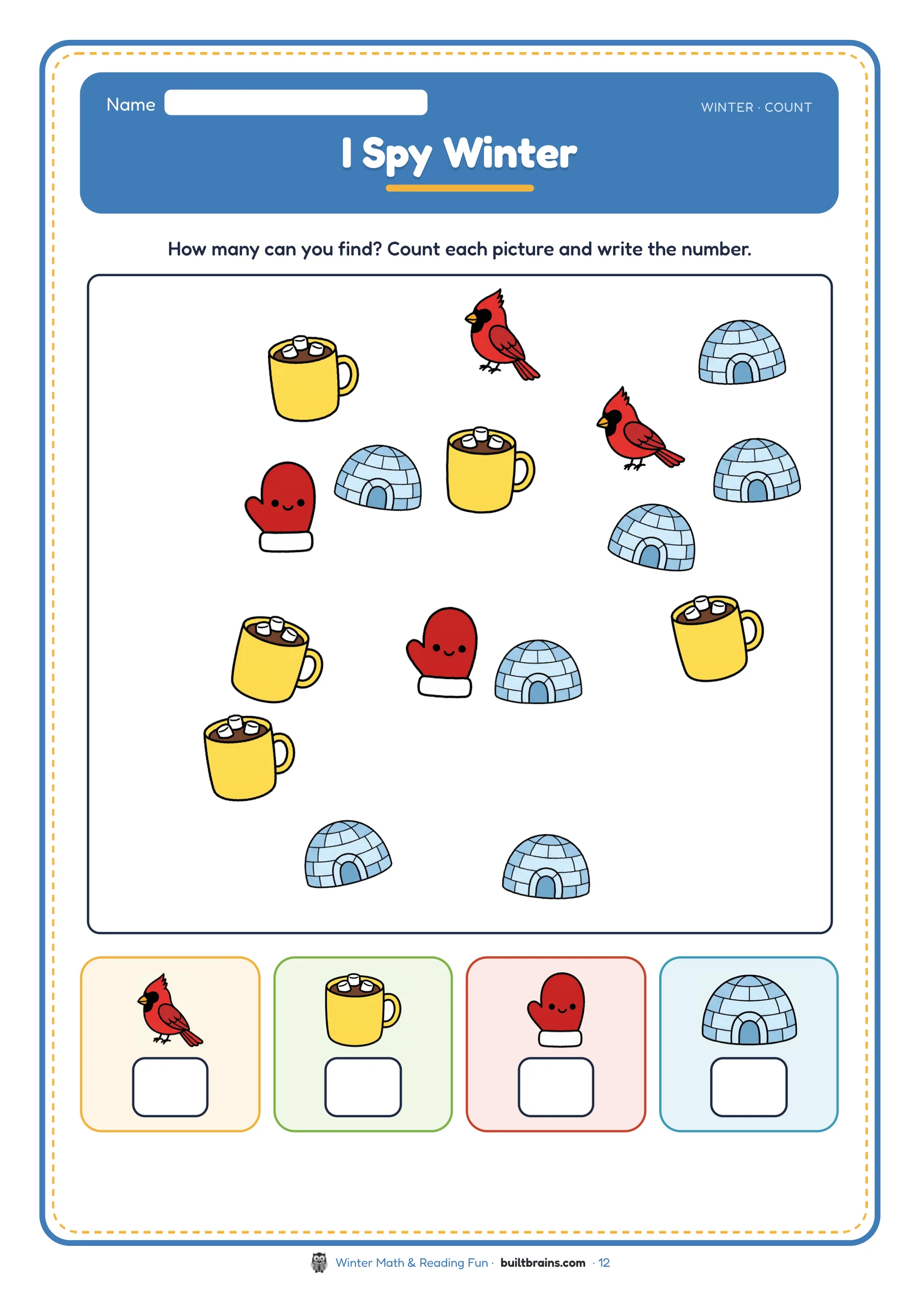 Winter Math & Reading Fun — page preview 5